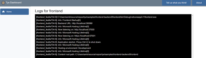 图 1.2：包含详细前端日志的仪表板